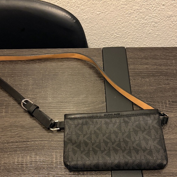 Michael Kors Black and Tan Belt Bag